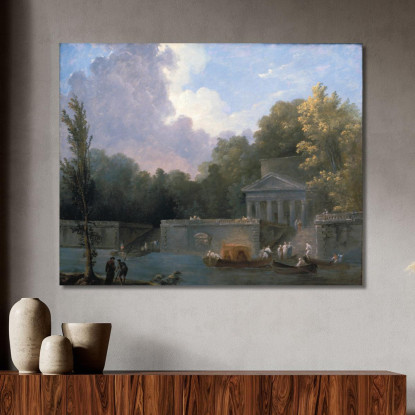 Scena Del Parco Hubert Robert hrb76 quadro stampato su tela