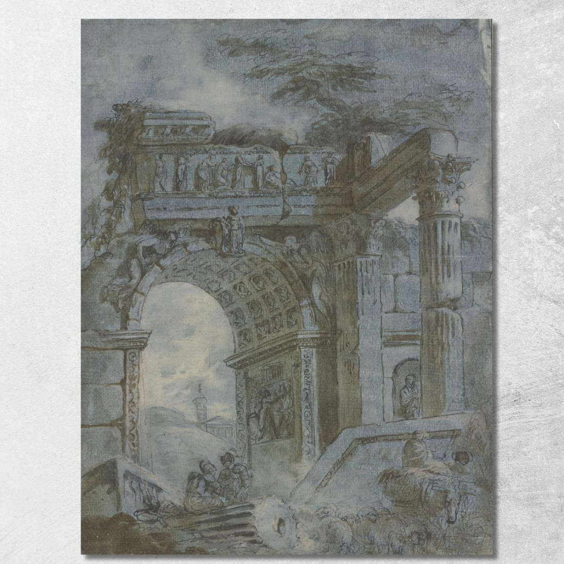 Arco Di Trionfo Romano Hubert Robert hrb82 quadro stampato su tela Arco Di Trionfo Romano Hubert Robert hrb82 quadro stampato su tela