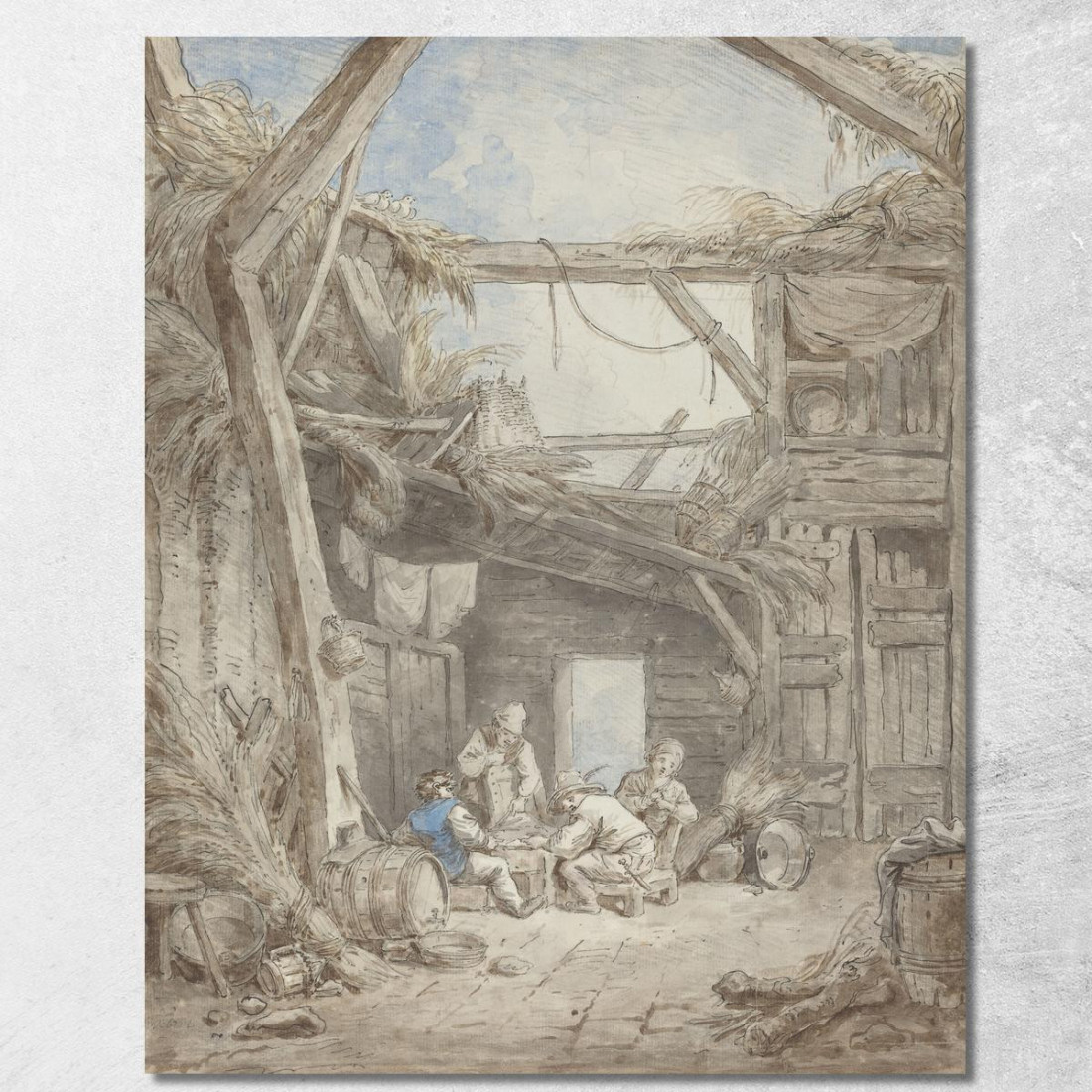 Fattoria In Rovina Hubert Robert hrb83 quadro stampato su tela Fattoria In Rovina Hubert Robert hrb83 quadro stampato su tela