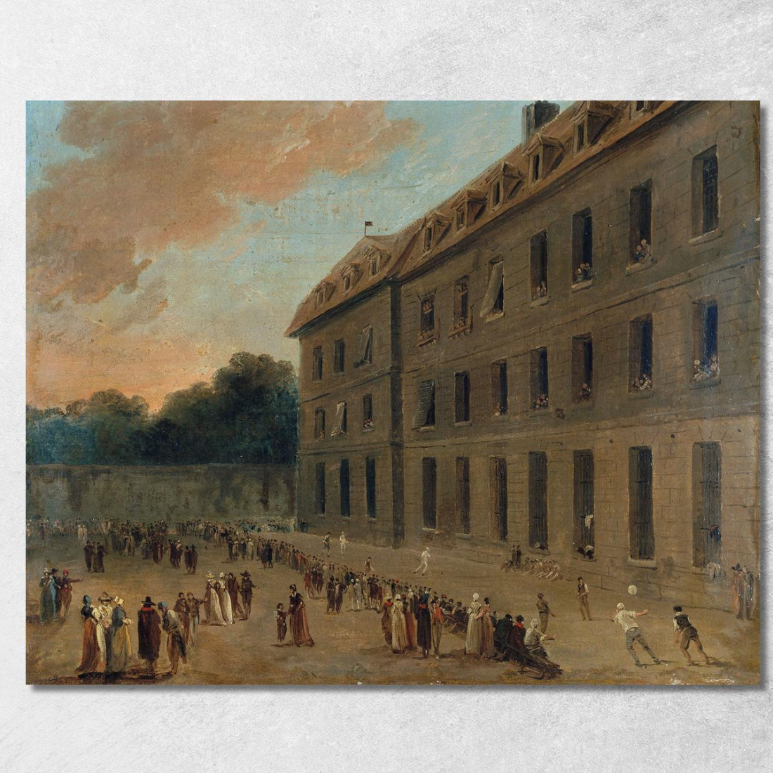 Ricreazione Dei Detenuti A Saint-Lazare Il Balloon Party Hubert Robert hrb87 quadro stampato su tela Ricreazione Dei Detenuti A Saint-Lazare Il Balloon Party Hubert Robert hrb87 quadro stampato su tela