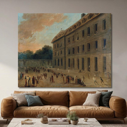 Ricreazione Dei Detenuti A Saint-Lazare Il Balloon Party Hubert Robert hrb87 quadro stampato su tela