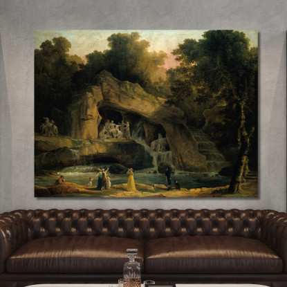 Le Terme Di Apollo A Versailles Hubert Robert hrb92 quadro stampato su tela