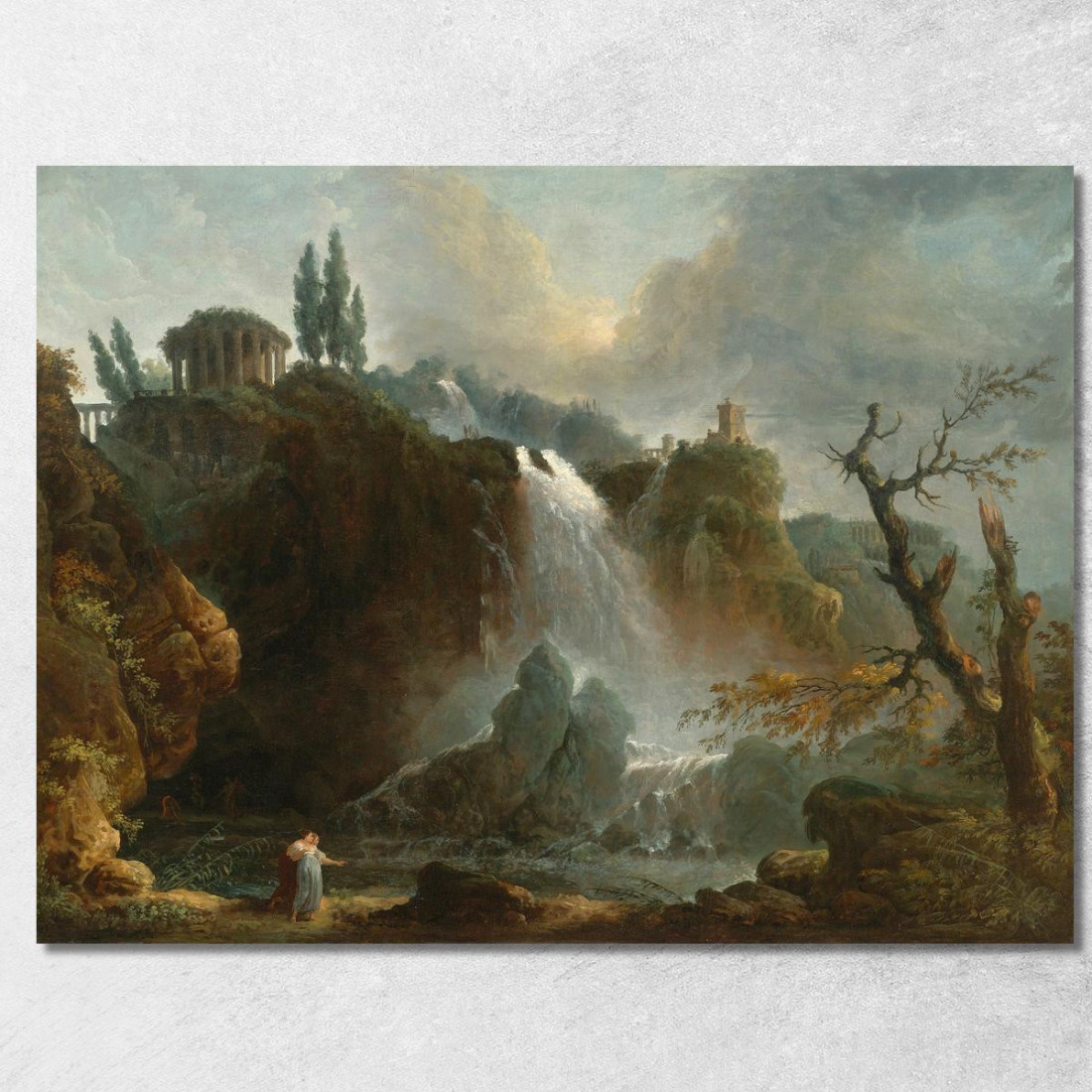 Le Cascate Di Tivoli Hubert Robert hrb93 quadro stampato su tela Le Cascate Di Tivoli Hubert Robert hrb93 quadro stampato su tela