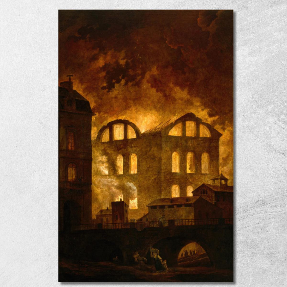 L'Incendio Al Teatro Dell'Opera Del Palais-Royal Hubert Robert hrb97 quadro stampato su tela L'Incendio Al Teatro Dell'Opera Del Palais-Royal Hubert Robert hrb97 quadro stampato su tela