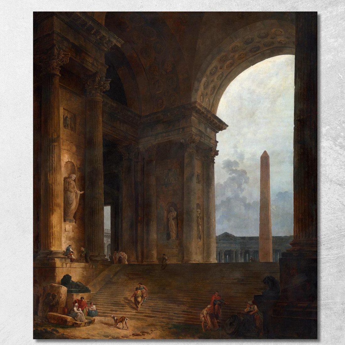 L'Obelisco Hubert Robert hrb105 quadro stampato su tela L'Obelisco Hubert Robert hrb105 quadro stampato su tela