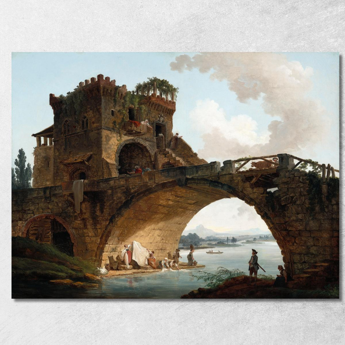 Il Ponte Salariale Hubert Robert hrb109 quadro stampato su tela Il Ponte Salariale Hubert Robert hrb109 quadro stampato su tela