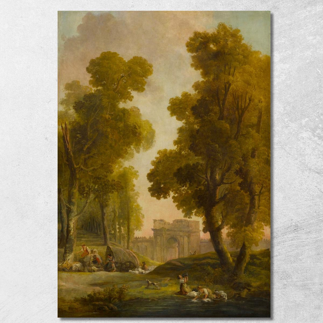Lavandaie In Un Paesaggio Con Un Gruppo Di Pastori Davanti A Un Viale Di Alberi Hubert Robert hrb131 quadro stampato su tela Lavandaie In Un Paesaggio Con Un Gruppo Di Pastori Davanti A Un Viale Di Alberi Hubert Robert hrb131 quadro stampato su tela