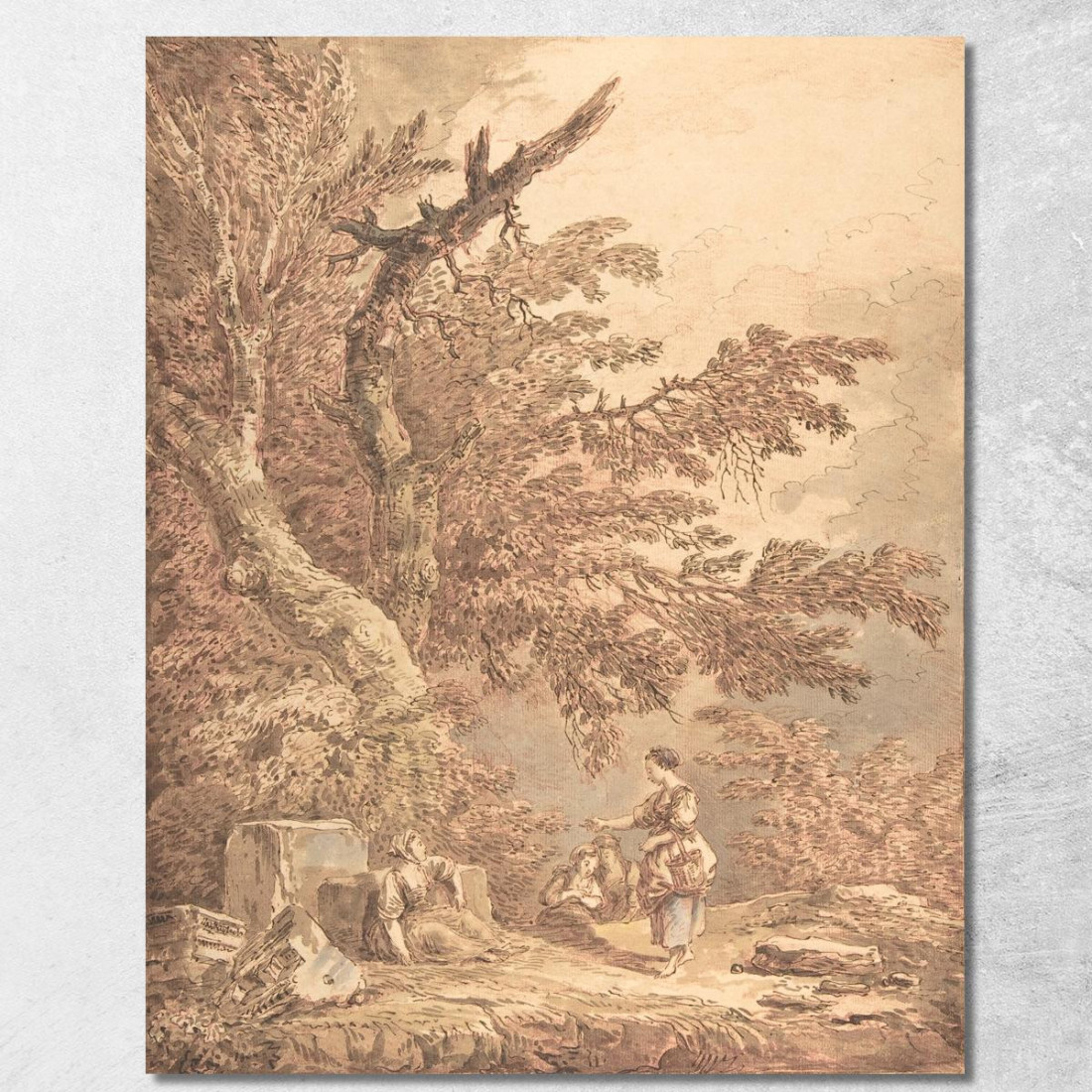 Giovani Donne In Un Paesaggio Con Frammenti Architettonici Hubert Robert hrb134 quadro stampato su tela Giovani Donne In Un Paesaggio Con Frammenti Architettonici Hubert Robert hrb134 quadro stampato su tela