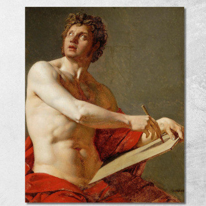 Studio Accademico Di Un Uomo Nudo Jean Auguste Dominique Ingres jad1 quadro stampato su tela