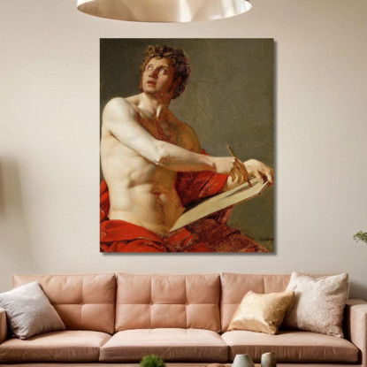 Studio Accademico Di Un Uomo Nudo Jean Auguste Dominique Ingres jad1 quadro stampato su tela