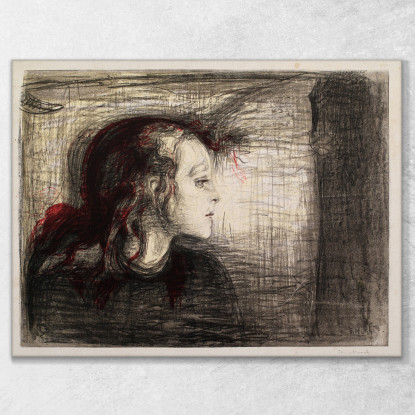 Il Bambino Malato 2 Edvard Munch em341 quadro stampato su tela