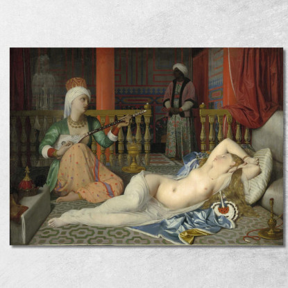 Odalisca Schiava Ed Eunuco Jean Auguste Dominique Ingres jad24 quadro stampato su tela