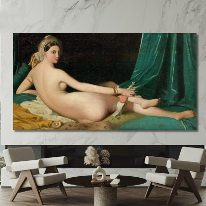 Odalisca Jean Auguste Dominique Ingres jad25 quadro stampato su tela