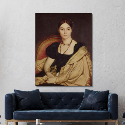 Ritratto Di Signora Duvaucey Jean Auguste Dominique Ingres jad32 quadro stampato su tela