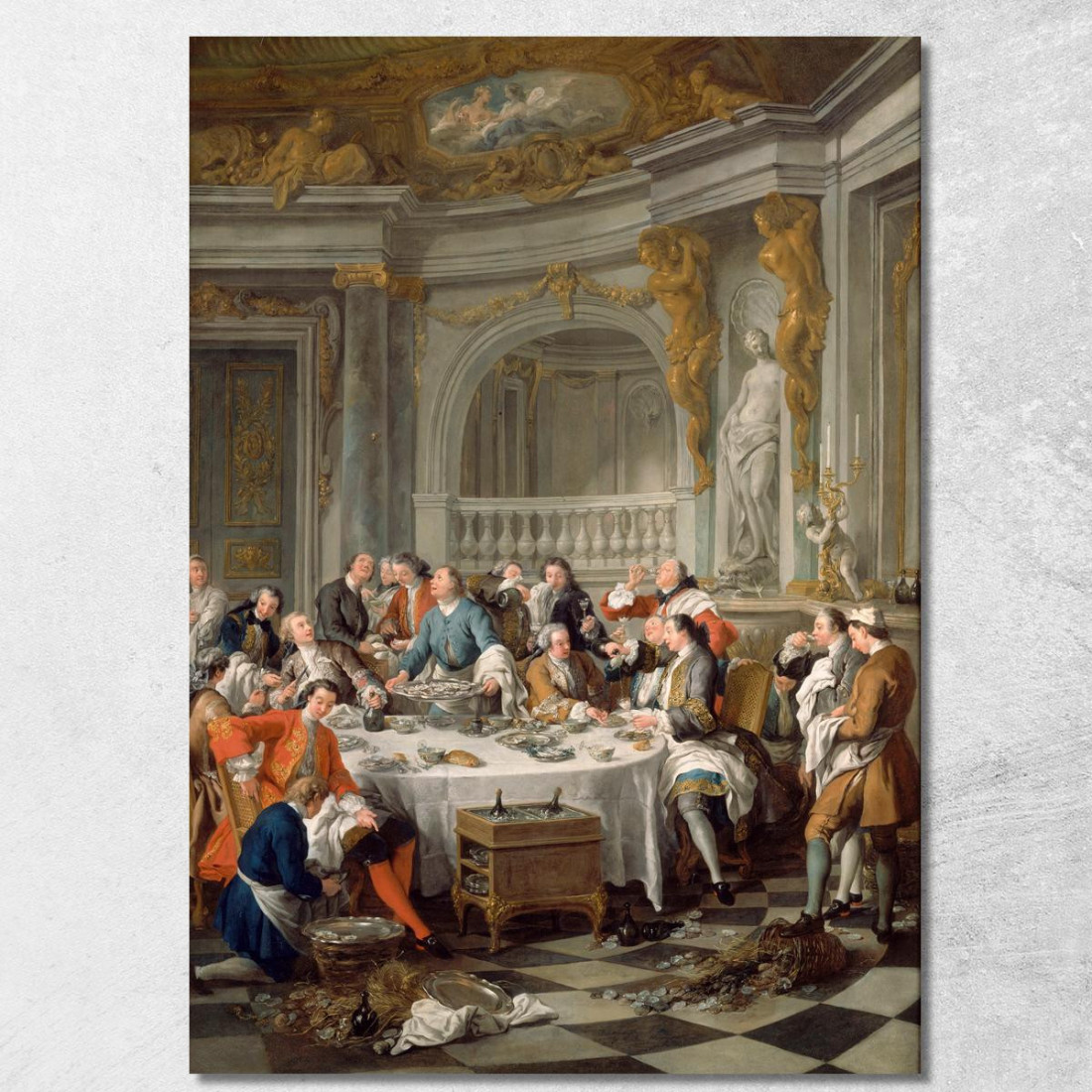 Il Pranzo Con Le Ostriche Jean-François de Troy jft12 quadro stampato su tela Il Pranzo Con Le Ostriche Jean-François de Troy jft12 quadro stampato su tela