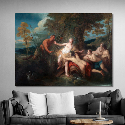 Pan E Siringa Jean-François de Troy jft18 quadro stampato su tela