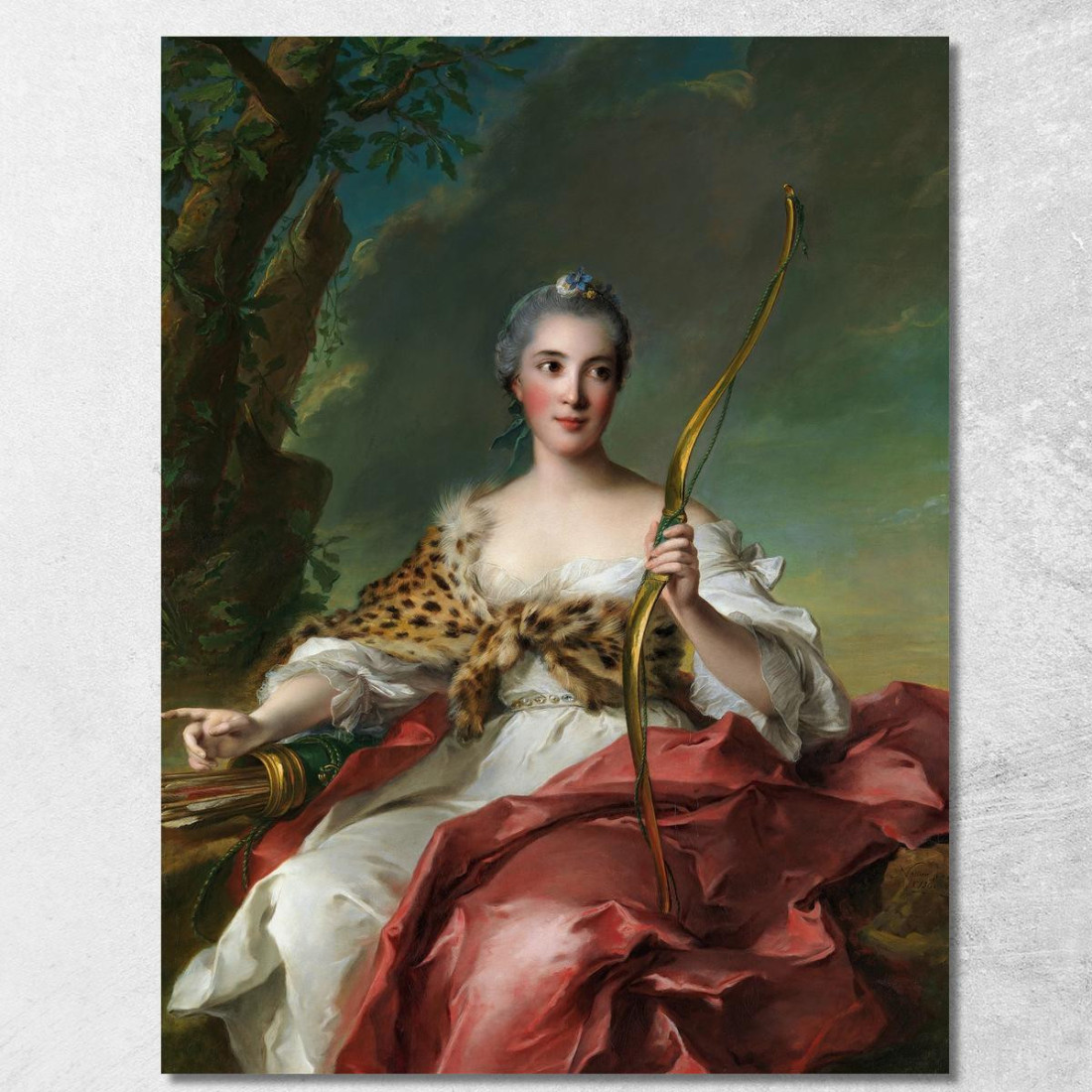 Madame Bergeret De Frouville Nel Ruolo Di Diana Jean-Marc Nattier jmn5 quadro stampato su tela Madame Bergeret De Frouville Nel Ruolo Di Diana Jean-Marc Nattier jmn5 quadro stampato su tela