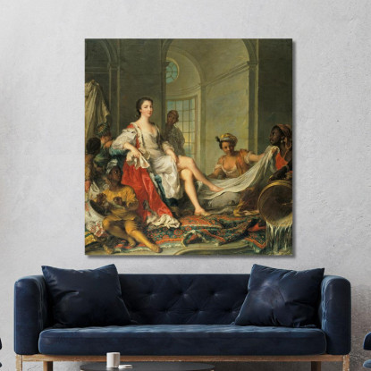 Mademoiselle De Clermont Come Sultana Jean-Marc Nattier jmn10 quadro stampato su tela