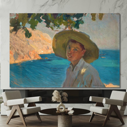 Ragazzo Con Sombrero Jávea Ragazzo Con Sombrero Jávea Joaquín Sorolla jsr17 quadro stampato su tela