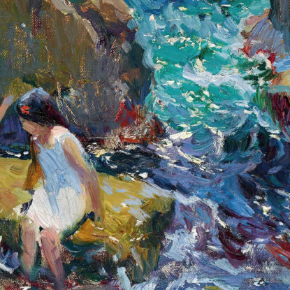 Bambini Sulla Riva Jávea Joaquín Sorolla jsr20 quadro stampato su tela