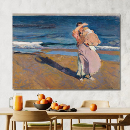 Pescatrice Con Suo Figlio Joaquín Sorolla jsr40 quadro stampato su tela
