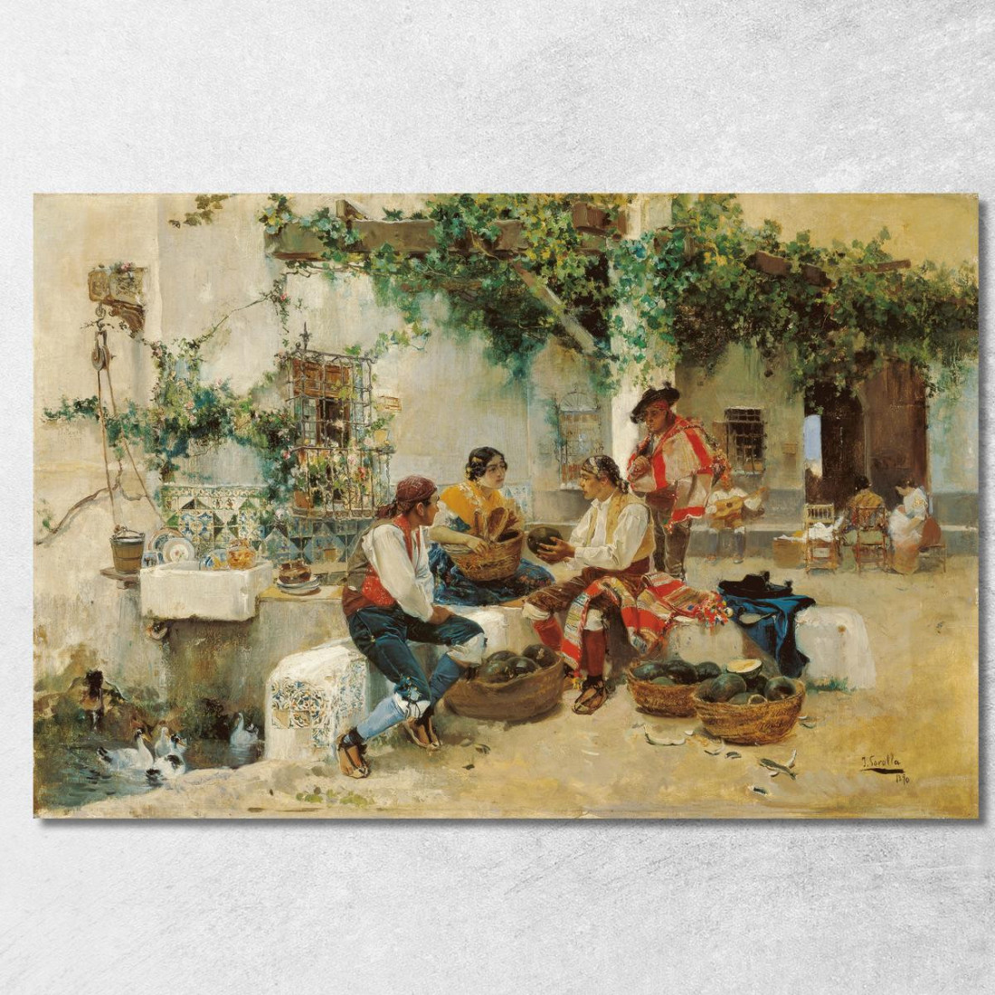 Vendita Di Meloni Joaquín Sorolla jsr98 quadro stampato su tela Vendita Di Meloni Joaquín Sorolla jsr98 quadro stampato su tela