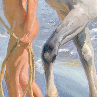 Il Bagno Del Cavallo Joaquín Sorolla jsr107 quadro stampato su tela