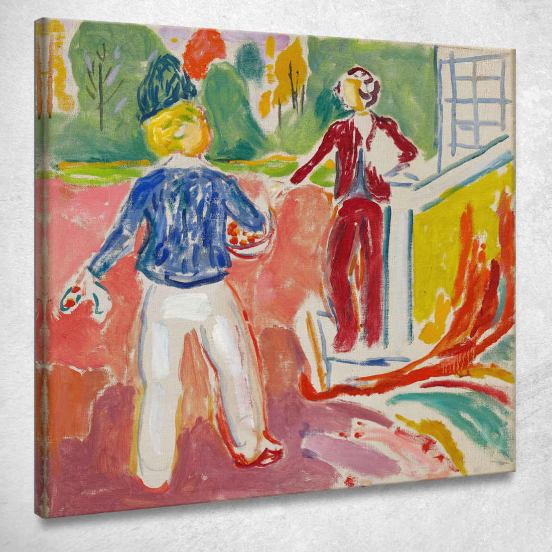 Due Donne Presso La Scalinata Della Veranda Edvard Munch em374 quadro stampato su tela Due Donne Presso La Scalinata Della Veranda Edvard Munch em374 quadro stampato su tela
