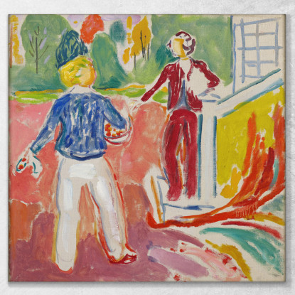 Due Donne Presso La Scalinata Della Veranda Edvard Munch em374 quadro stampato su tela