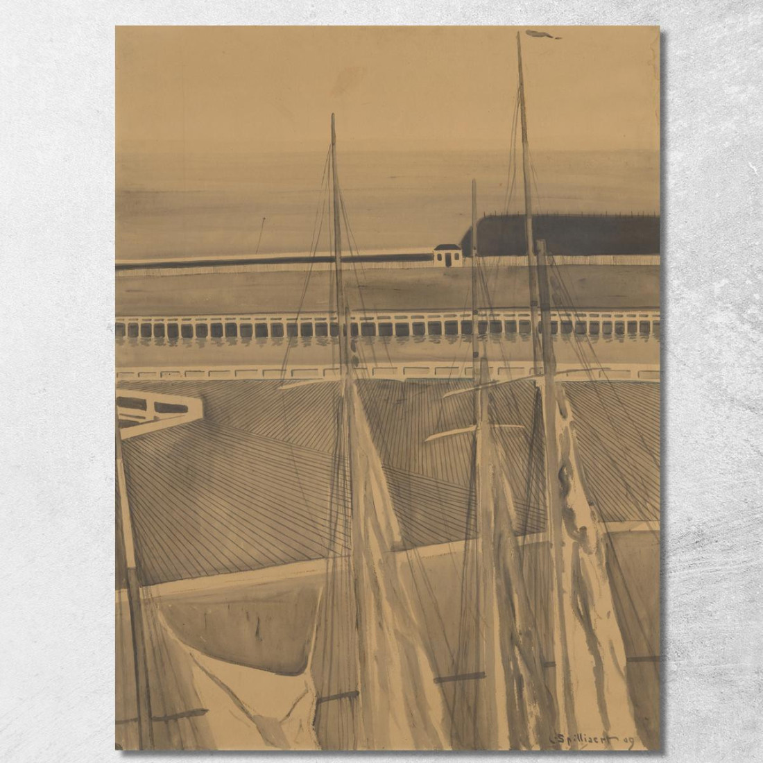 Il Porto Di Ostenda Léon Spilliaert lsp28 quadro stampato su tela Il Porto Di Ostenda Léon Spilliaert lsp28 quadro stampato su tela