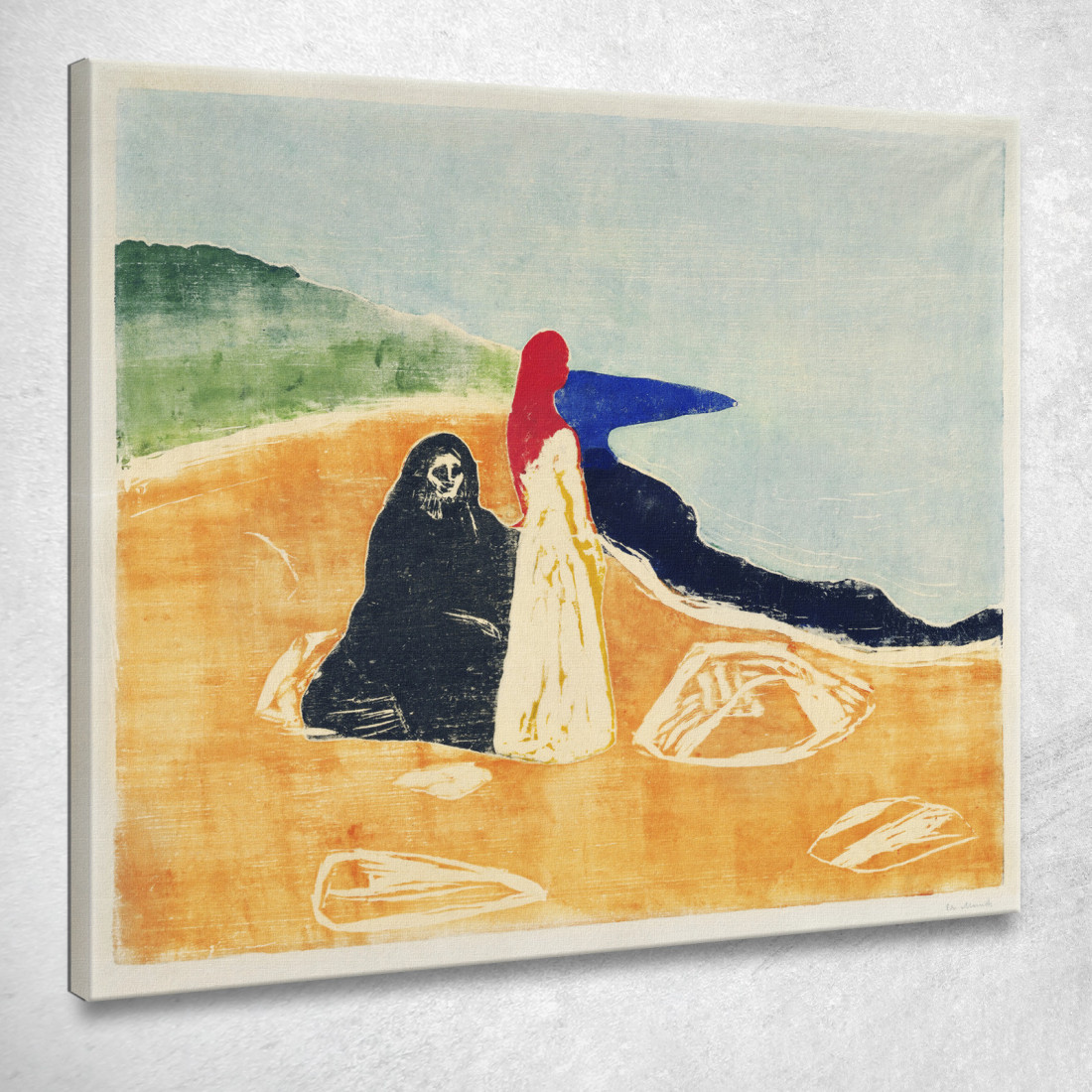Due Donne Sulla Riva 1898 Edvard Munch em376 quadro stampato su tela Due Donne Sulla Riva 1898 Edvard Munch em376 quadro stampato su tela