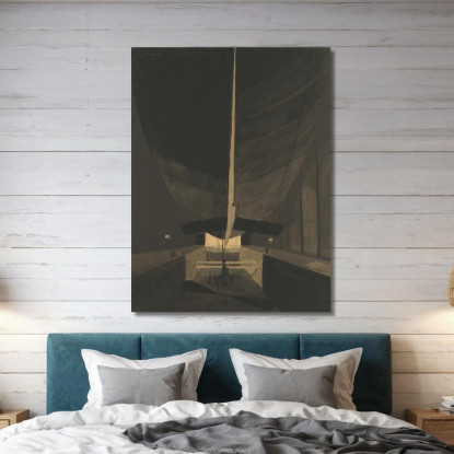 Il Dirigibile Belgique Ii Nel Suo Capannone Léon Spilliaert lsp54 quadro stampato su tela
