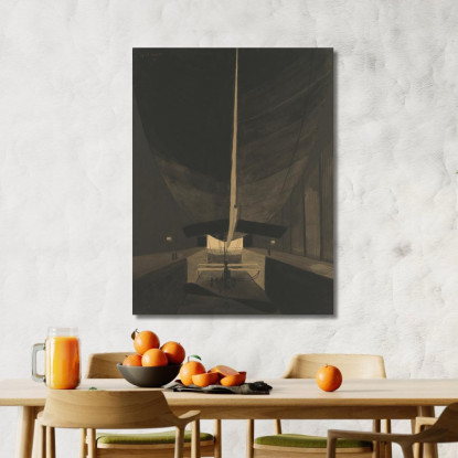 Il Dirigibile Belgique Ii Nel Suo Capannone Léon Spilliaert lsp54 quadro stampato su tela