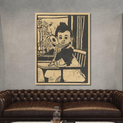 Bambino Nella Testa Dei Bambini Del Seggiolone Léon Spilliaert lsp59 quadro stampato su tela