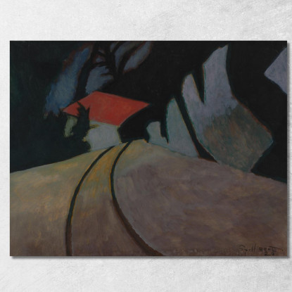 Paesaggio Con Il Tetto Rosso Léon Spilliaert lsp67 quadro stampato su tela