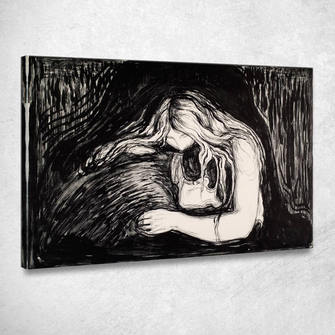 Vampiro I Edvard Munch em382 quadro stampato su tela