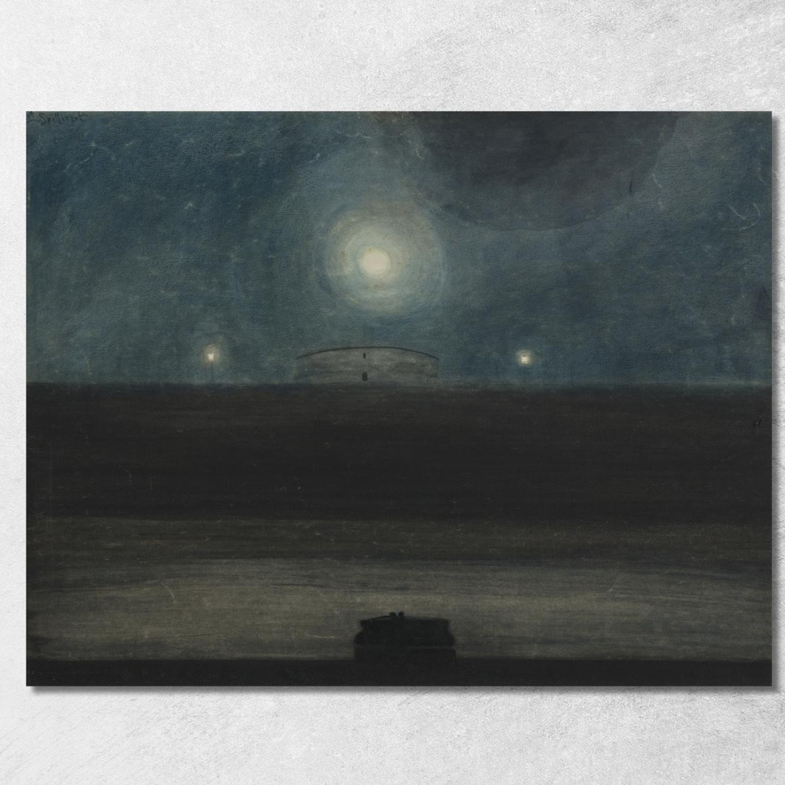 Spiaggia Con La Luna Léon Spilliaert lsp108 quadro stampato su tela Spiaggia Con La Luna Léon Spilliaert lsp108 quadro stampato su tela