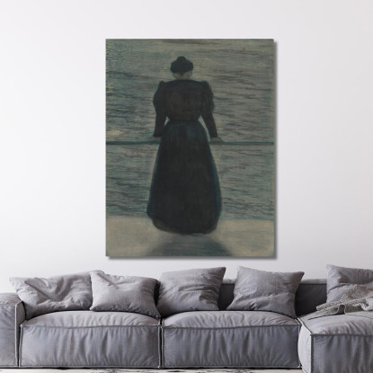 Donna In Riva Al Mare Léon Spilliaert lsp113 quadro stampato su tela