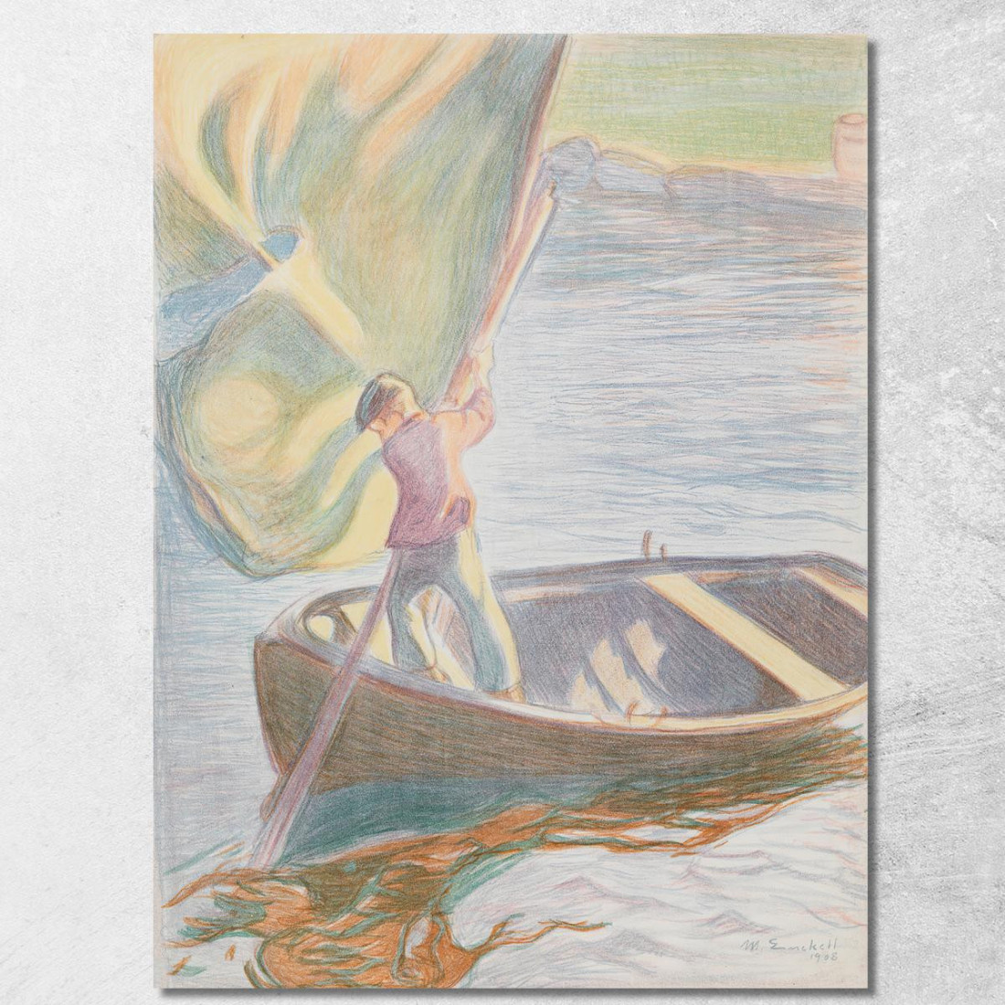 Ragazzo E Vela 2 Magnus Enckell mek8 quadro stampato su tela Ragazzo E Vela 2 Magnus Enckell mek8 quadro stampato su tela