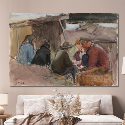 Pescatori In Riva Al Mare Magnus Enckell mek17 quadro stampato su tela