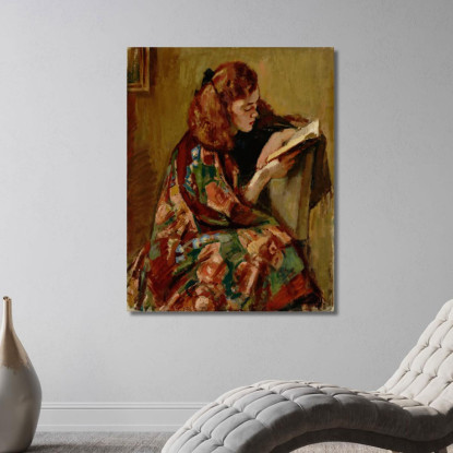 Ragazza Che Legge Magnus Enckell mek21 quadro stampato su tela