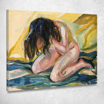 Nudo Piangente Edvard Munch em390 quadro stampato su tela