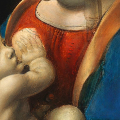 Madonna Litta Copy After Leonardo Da Vinci Magnus Enckell mek36 quadro stampato su tela