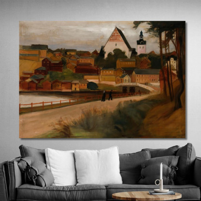 Vista Da Porvoo Magnus Enckell mek47 quadro stampato su tela