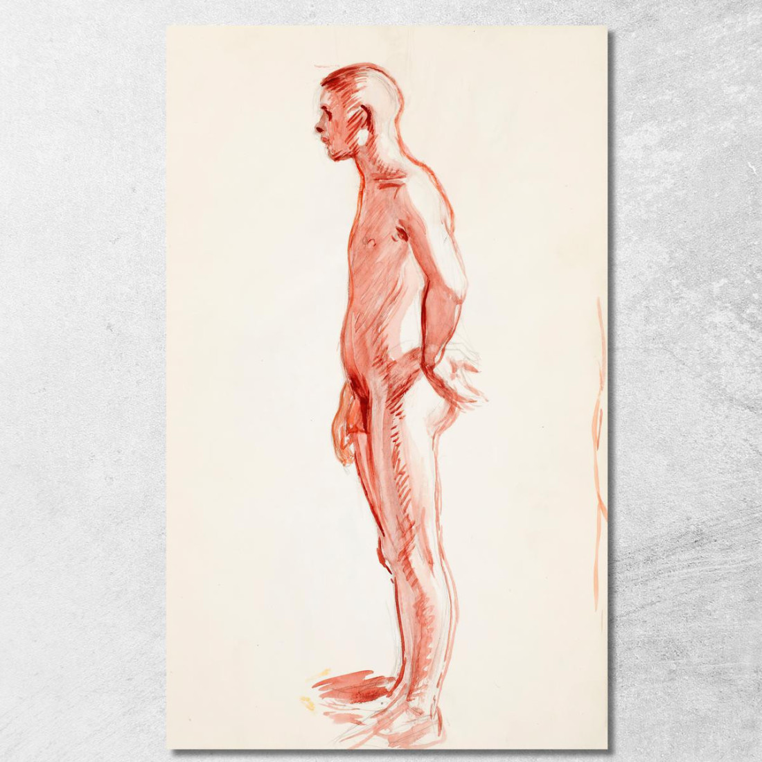 Schizzo Laterale Di Un Uomo Nudo In Piedi Magnus Enckell mek67 quadro stampato su tela Schizzo Laterale Di Un Uomo Nudo In Piedi Magnus Enckell mek67 quadro stampato su tela