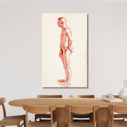 Schizzo Laterale Di Un Uomo Nudo In Piedi Magnus Enckell mek67 quadro stampato su tela