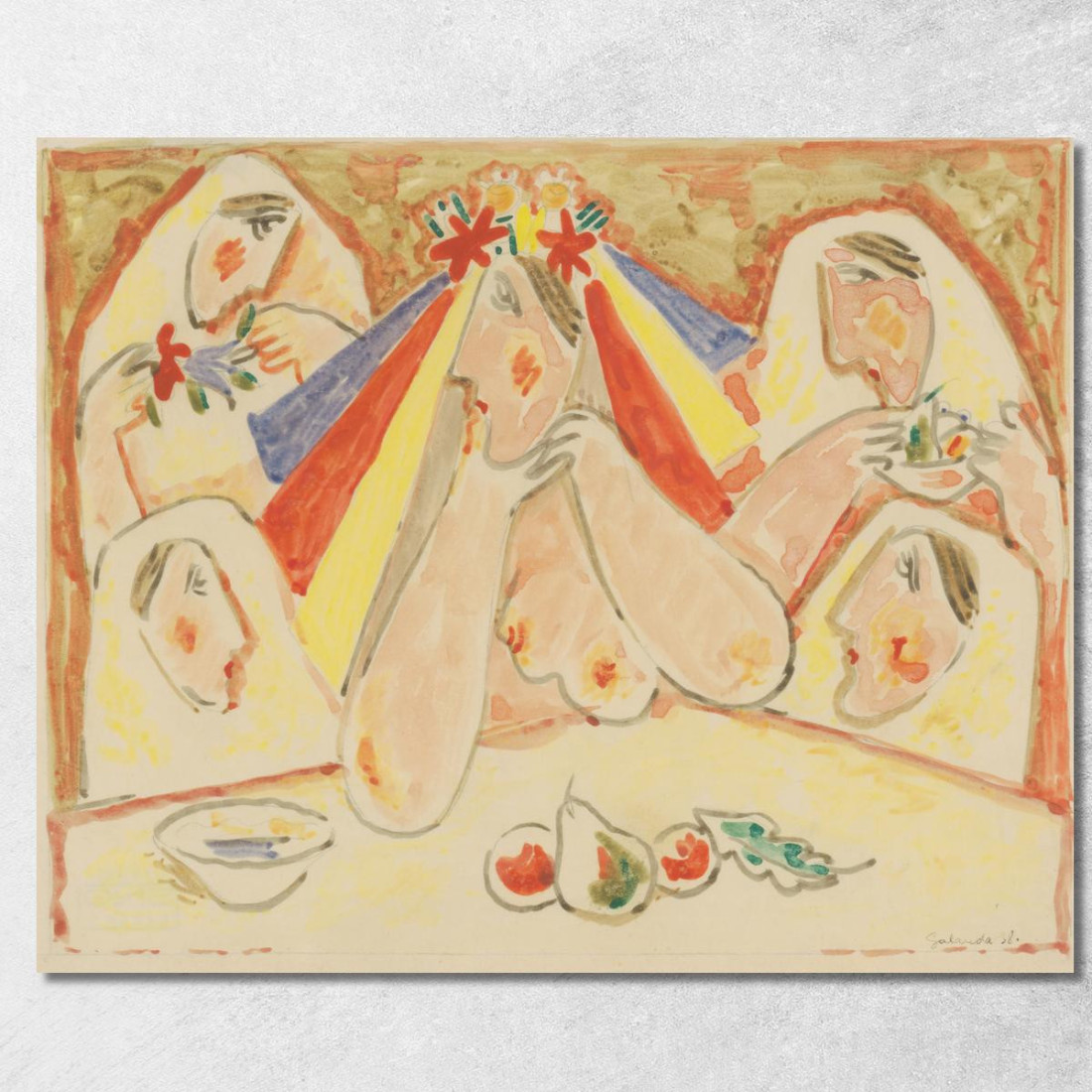 Sposa Sposa Tra Le Damigelle Mikuláš Galanda mgl13 quadro stampato su tela Sposa Sposa Tra Le Damigelle Mikuláš Galanda mgl13 quadro stampato su tela