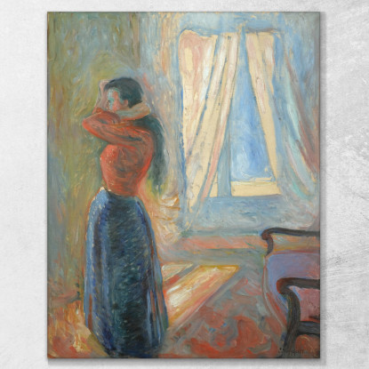 Donna Che Si Guarda Allo Specchio Edvard Munch em401 quadro stampato su tela