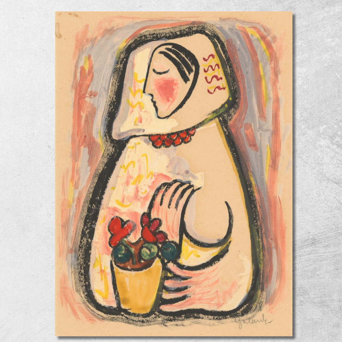 Ragazza Con Un Cesto Di Fiori Mikuláš Galanda mgl35 quadro stampato su tela Ragazza Con Un Cesto Di Fiori Mikuláš Galanda mgl35 quadro stampato su tela