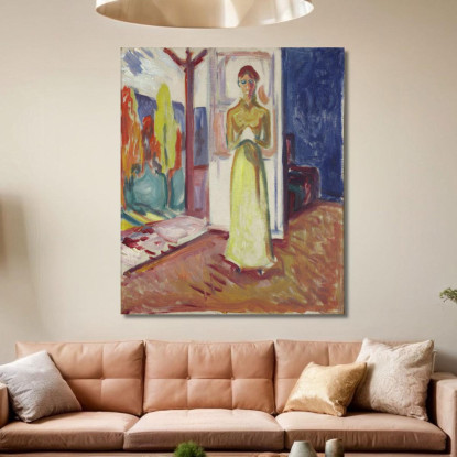 Donna In Piedi Sulla Soglia Edvard Munch em403 quadro stampato su tela
